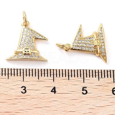 Rack Plating Brass Micro Pave Clear Grade AAA Cubic Zirconia Pendants KK-M280-06G-1