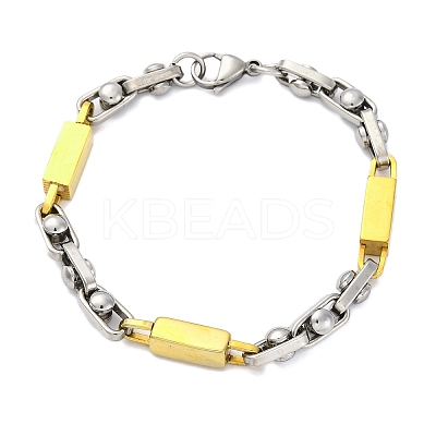 304 Stainless Steel Link Chain Bracelets for Women Men BJEW-R018-18GP-1