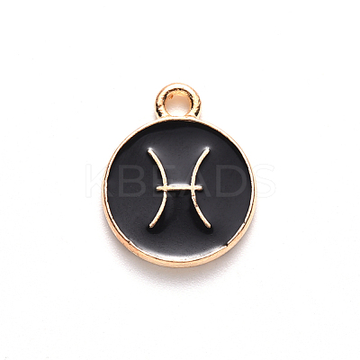 Alloy Enamel Pendants X-ENAM-S124-01A-08H-1