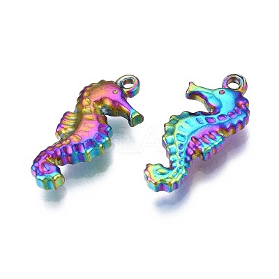Rainbow Color 304 Stainless Steel Pendant Rhinestone Settings STAS-S119-075-1