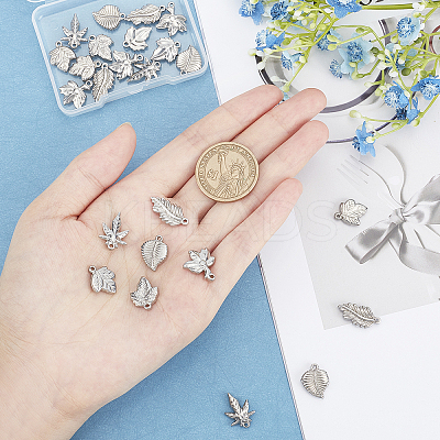 24Pcs 6 Styles 304 Stainless Steel Pendants STAS-UN0021-99P-1