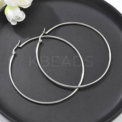 Tarnish Resistant 304 Stainless Steel Big Hoop Earrings X-EJEW-F105-01P-1