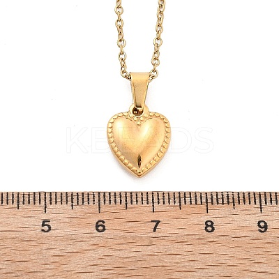 304 Stainless Steel Heart Pendant Necklaces for Women NJEW-S439-03A-G-1