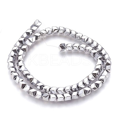 Electroplated Non-magnetic Synthetic Hematite Beads Strands G-P392-J06-1