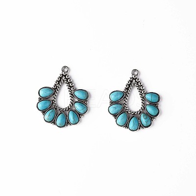 Synthetic Turquoise Pendants X-PALLOY-N157-036-1