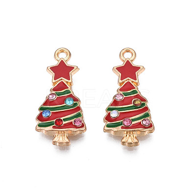Rack Plating Alloy Enamel Pendants ENAM-N055-146-1