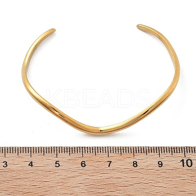 304 Stainless Steel Cuff Bangles for Women BJEW-B108-11G-1