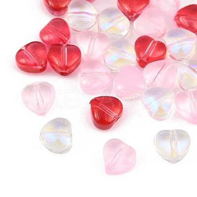 30Pcs 3 Colors Transparent Spray Painted Glass Beads GLAA-FP0001-34-1