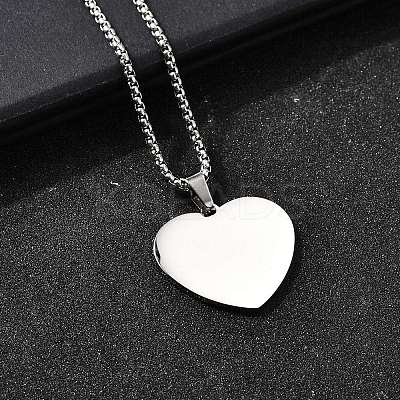 304 Stainless Steel Blank Pendant Necklaces NJEW-P329-04B-P-1