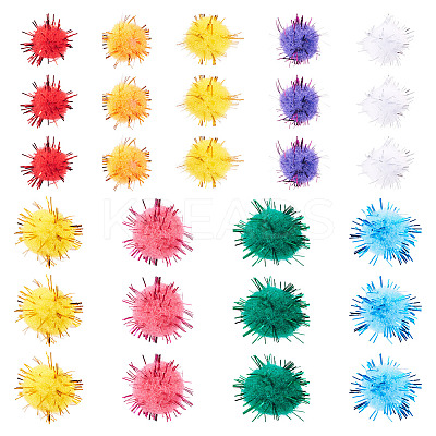 200Pcs 2 Styles Handmade DIY Doll Craft Pom Pom Yarn Pom Pom Balls AJEW-TA0002-18-1