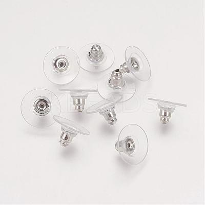 Brass Bullet Clutch Bullet Clutch Earring Backs with Pad KK-E446-14P-1