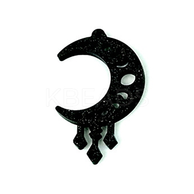 DIY Melting Crescent Moon with Moon Phase Pendant Silicone Molds DIY-I099-02-1