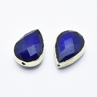 Faceted Glass Beads GLAA-F071-18x13mm-G-1