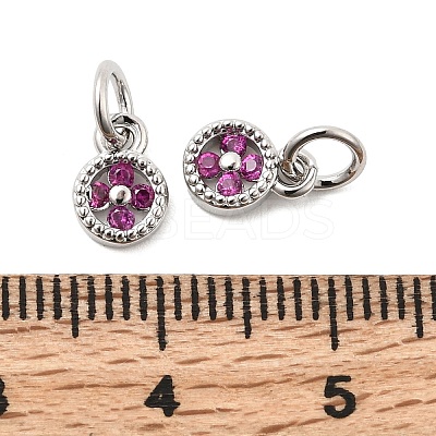 Brass Micro Pave Cubic Zirconia Pendants KK-Z147-01P-01-1