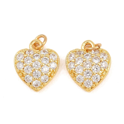 Brass Micro Pave Cubic Zirconia Pendants KK-F927-12E-G-1