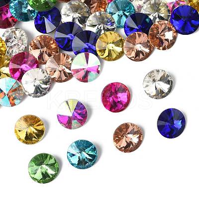 80Pcs 8 Colors Glass Pointed Back Rhinestone RGLA-FS0001-20-1