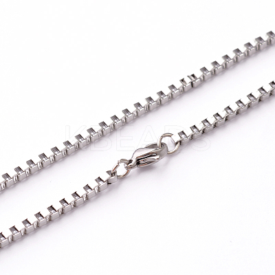 Tarnish Resistant 304 Stainless Steel Box Chains Necklaces STAS-O056-A-75-1