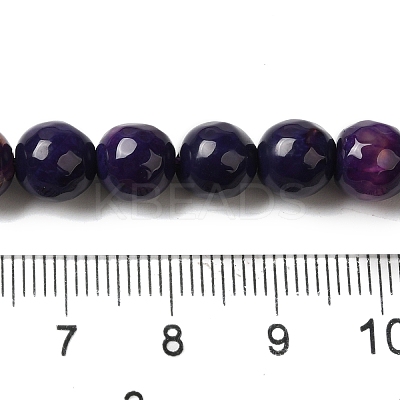 Dyed & Heated Natural Banded Agate Beads Strands G-P539-F01-01-1