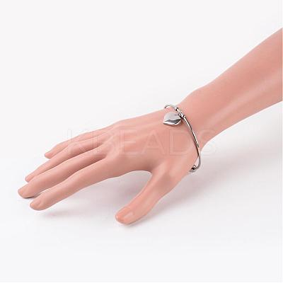 Tarnish Resistant 304 Stainless Steel Cuff Bangles BJEW-JB02389-01-1