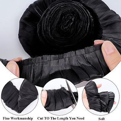 5M Double Layer Polyester Pleated Lace Ribbon OCOR-CY0001-41A-1