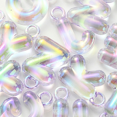 UV Plating Rainbow Iridescent Acrylic Pendants OACR-K003-007D-1