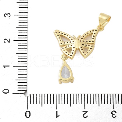 Brass Micro Pave Cubic Zirconia Pendants KK-P293-17G-1