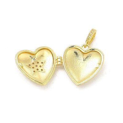 Brass Micro Pave Clear Cubic Zirconia Locket Pendants KK-H441-45LG-1