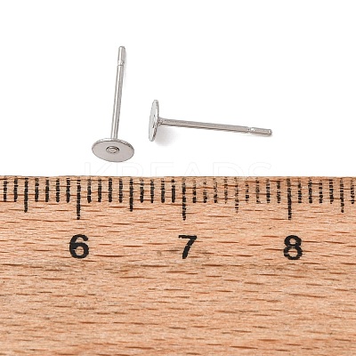 Tarnish Resistant 304 Stainless Steel Flat Round Blank Peg Stud Earring Findings STAS-S028-23-1