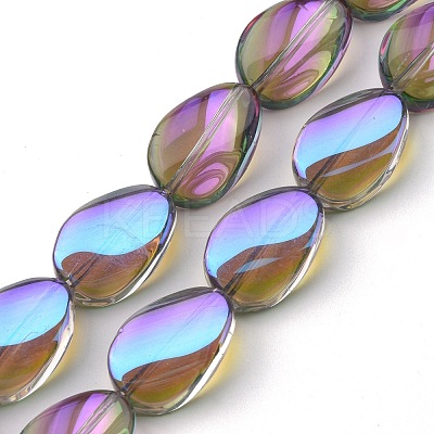 Transparent Electroplate Glass Beads Strands EGLA-C001-HR01-1