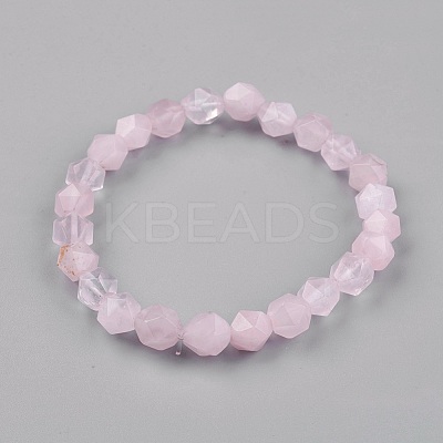 Natural Rose Quartz Stretch Bracelets BJEW-JB03950-03-1