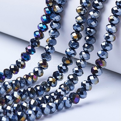 Electroplate Glass Beads Strands EGLA-A044-P6mm-B18-1