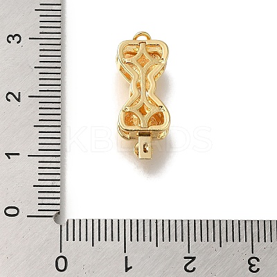 Brass Micro Pave Cubic Zirconia Box Clasps KK-H480-09G-1