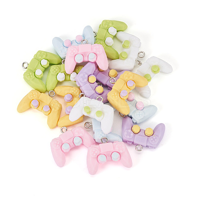 24Pcs 6 Colors Opaque Resin Pendants RESI-TA0003-34-1
