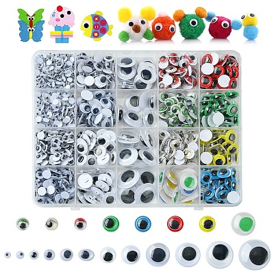 20 Styles Wiggle Googly Eyes Cabochons DIY Scrapbooking Crafts Toy Accessories KY-YW0001-69-1