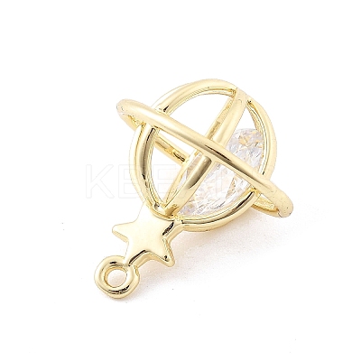 Brass Micro Pave Clear Cubic Zirconia Charms LS-KK-K371-32G-1