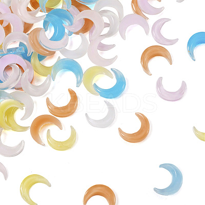 120Pcs 6 Colors Resin 3D Moon Cabochons MRMJ-TA0001-31-1