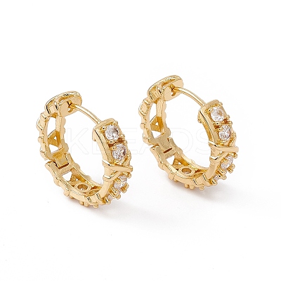 Cubic Zirconia Hinged Hoop Earrings EJEW-B014-10G-1