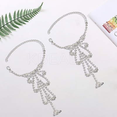 2Pcs Crystal Rhinestone Tennis Ring Bracelet BJEW-CN0001-17C-1