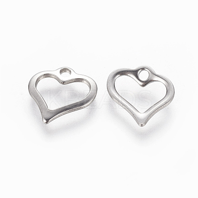 Tarnish Resistant 201 Stainless Steel Open Heart Charms STAS-L233-022P-1