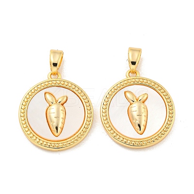 Natural White Shell Pendants KK-A214-19G-1
