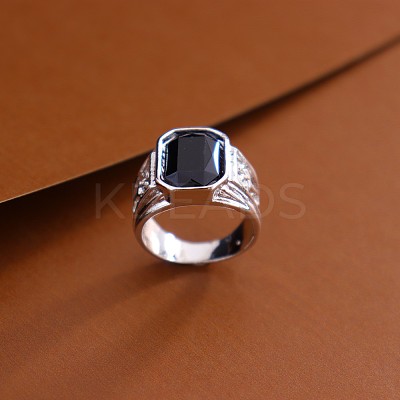 Alloy Rhinestone Finger Rings for Men FS-WG512DB-20-1