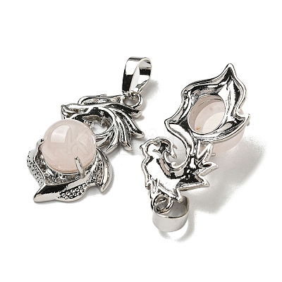 Natural Rose Quartz Pendants G-G111-01P-08-1
