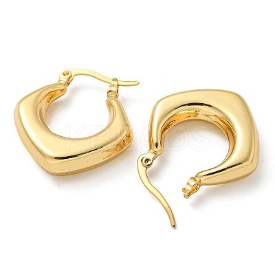 Rack Plated Chunky Rhombus Brass Hoop Earrings for Women EJEW-Z048-14G-1
