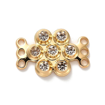 Brass Clear Cubic Zirconia Multi-Strand Links KK-H496-11G-1