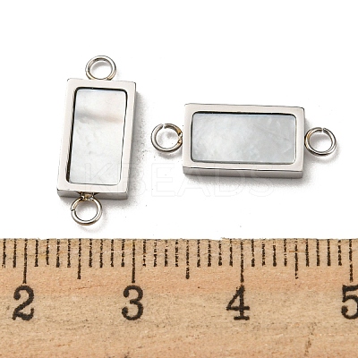 304 Stainless Steel Shell Connector Charms STAS-L022-012P-1