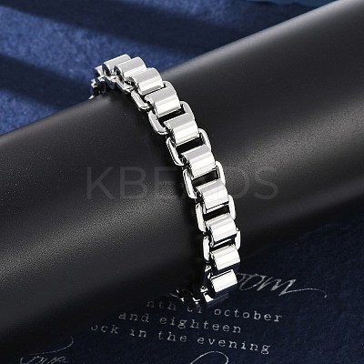 304 Stainless Steel Box Chain Bracelets for Women Men BJEW-F488-47P-1