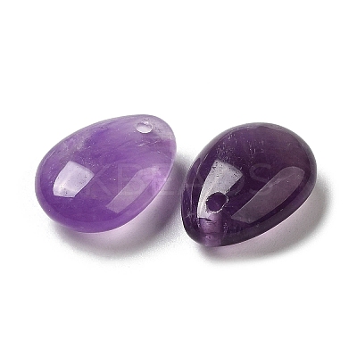Natural Amethyst Teardrop Charms G-M410-01-05-1