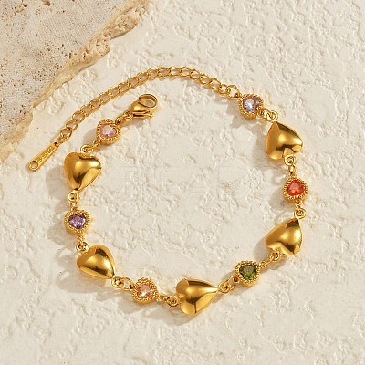 304 Stainless Steel Link Bracelets for Women BJEW-U026-02A-G-1