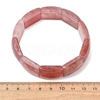 Rectangle Natural Strawberry Quartz Beaded Stretch Bracelets for Women Men GG-CBA9ACE-C10-1