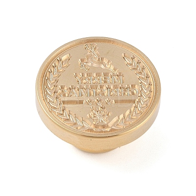 Merry Christmas Wax Seal Brass Stamp Head LS-AJEW-Z031-04G-30-1